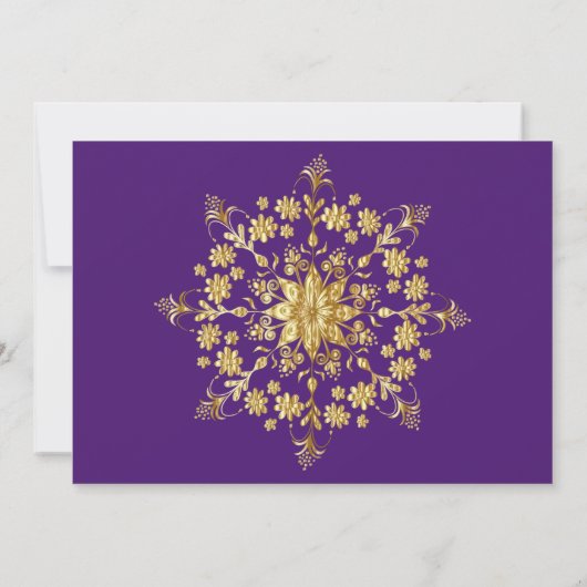 Gold Flowers Party-uitnodiging Kaart (Achterkant)