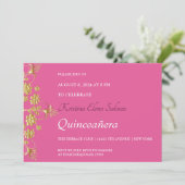  Gold Flowers Party-uitnodiging Kaart (Staand voorkant)