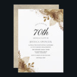 Gold Flowers Womans Mannen 70th Birthday Invite Kaart<br><div class="desc">Gold Flowers Womans Mannen 70th Birthday Noite Elegant Floral Gold Design. Variaties in de uitnodiging en overeenkomende objecten in onze winkel</div>
