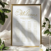 Gold Foil 12 Tables Wedding Seating Chart Poster