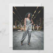 Gold Foil 2020 Typografie Afstuderen Uitnodiging (Voorkant)