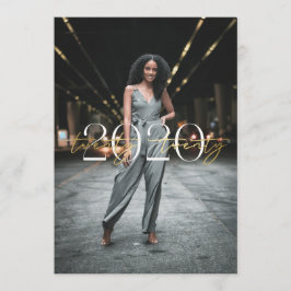 Gold Foil 2020 Typografie Afstuderen Uitnodiging