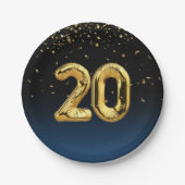 Gold Foil 20-ballonnen en Confetti Paper Bord (Voorkant)