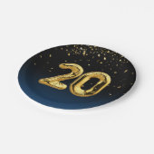 Gold Foil 20-ballonnen en Confetti Paper Bord (Gekanteld)