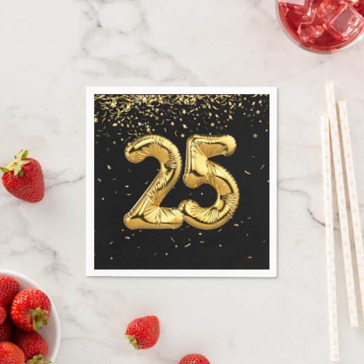 Gold Foil 25 ballonnen en Confetti Napkins Servet (Insitu)