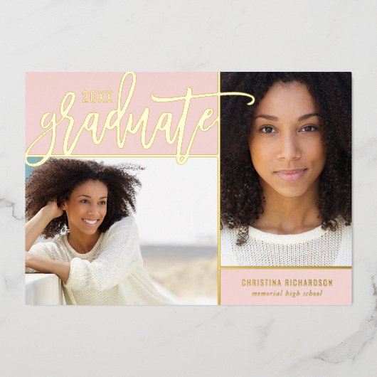 Gold Foil 2 Aankondiging van het Afstuderen op fot (Voorkant)