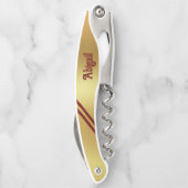 Gold Foil - 2 maroon Accent Stripes - op maat gema Kurkentrekker (Achterkant)