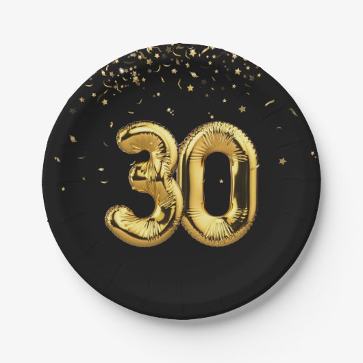 Gold Foil 30 ballonnen en Confetti Paper Bord (Voorkant)