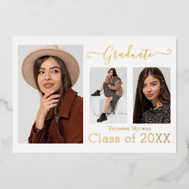 Gold Foil 3 Foto Moderne kalligrafie WAT Afstudeer Folie Uitnodiging