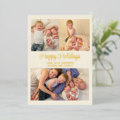 Gold Foil 3 Foto Prettige feestdagen (Staand Voorkant)