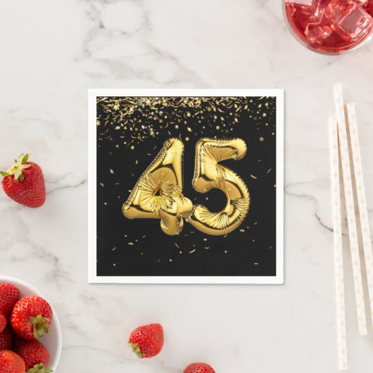 Gold Foil 45 ballonnen en Confetti Napkins Servet (Insitu)