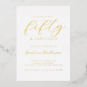 Gold Foil 50 and Fabulous Folie Uitnodiging (Voorkant)