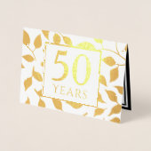 Gold Foil 50th Wedding Jubileum Invitations Folie Kaarten (Voorkant)