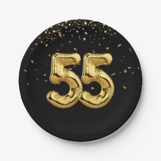 Gold Foil 55-ballonnen en Bord van Confetti Paper (Voorkant)