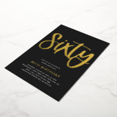 Gold Foil 60th Birthday Invitation | Zesde Folie Uitnodiging (Gedraaid)