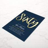 Gold Foil 60th Birthday Invitation | Zestigste Folie Uitnodiging (Gedraaid)
