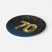 Gold Foil 70 ballonnen en Bord van Confetti Paper (Gekanteld)