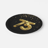 Gold Foil 75 ballonnen en Bord van Confetti Paper (Gekanteld)