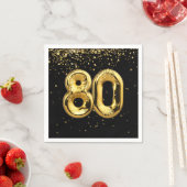 Gold Foil 80-ballonnen en Confetti Napkins Servet (Insitu)