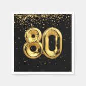 Gold Foil 80-ballonnen en Confetti Napkins Servet (Voorkant)