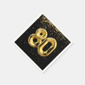 Gold Foil 80-ballonnen en Confetti Napkins Servet (Hoek)