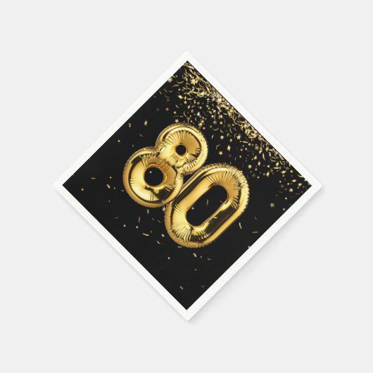 Gold Foil 80-ballonnen en Confetti Napkins Servet (Hoek)