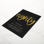Gold Foil 80th Birthday Invitation | 80 Folie-inve Folie Uitnodiging (Gedraaid)