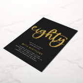 Gold Foil 80th Birthday Invitation | 80 Folie Uitnodiging (Gedraaid)