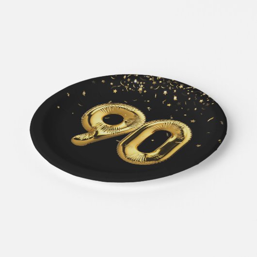 Gold Foil 90 ballonnen en Bord van Confetti Paper (Gekanteld)