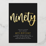 Gold Foil 90th Birthday-uitnodigingen | 90e Folie Uitnodiging<br><div class="desc">Gold Foil uitgenodigd op 70e verjaardag. Klaar om door u gepersonaliseerd te worden!</div>