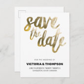 Gold Foil Aangepaste persoonlijke bruiloft Aankondigingskaart (Voorkant / Achterkant)