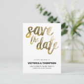 Gold Foil Aangepaste persoonlijke bruiloft Aankondigingskaart (Staand voorkant)