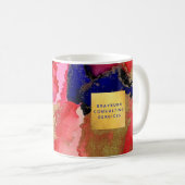 Gold Foil aangepaste tekst Blauw rood Abstract Koffiemok (Voorkant rechts)
