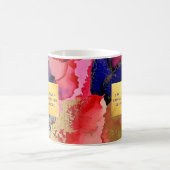Gold Foil aangepaste tekst Blauw rood Abstract Koffiemok (Center)