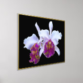 Gold Foil Accent Pair White Paarse Orchids Print (Laagn)