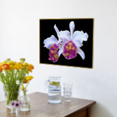 Gold Foil Accent Pair White Paarse Orchids Print (Laag (Keuken))