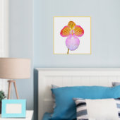 Gold Foil Accent Red Moon Orchid Print (Insitu (Slaapkamer))
