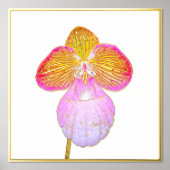 Gold Foil Accent Red Moon Orchid Print (Voorkant)
