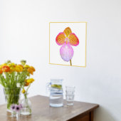 Gold Foil Accent Red Moon Orchid Print (Laag (Keuken))