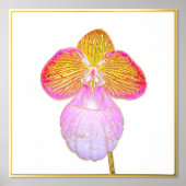 Gold Foil Accent Red Moon Orchid Print (Voorkant)