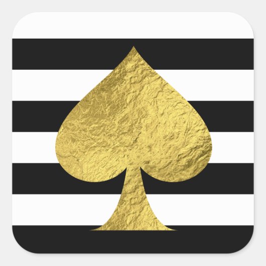 Gold Foil Ace of Spades Vierkante Sticker (Voorkant)