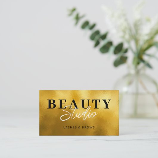 Gold Foil achtergrond Visitekaartje (Staand voorkant)