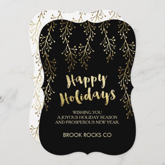 Gold Foil Afbeelding Prettige feestdagen Company C Feestdagenkaart (Voorkant / Achterkant)