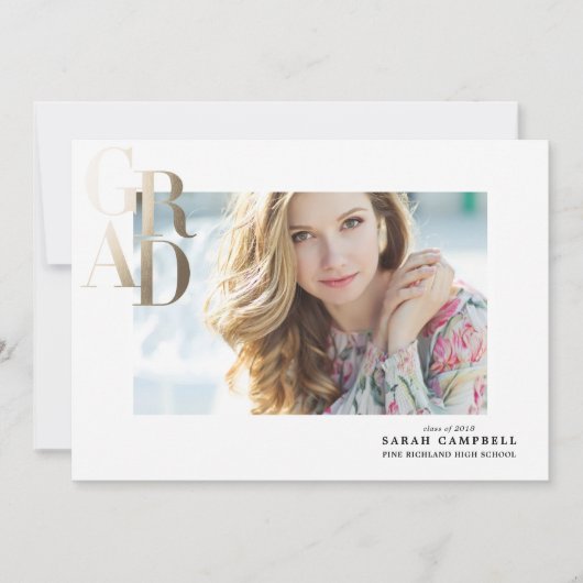 Gold Foil AFSTUDEERDER Afstuderen Card Kaart (Voorkant)