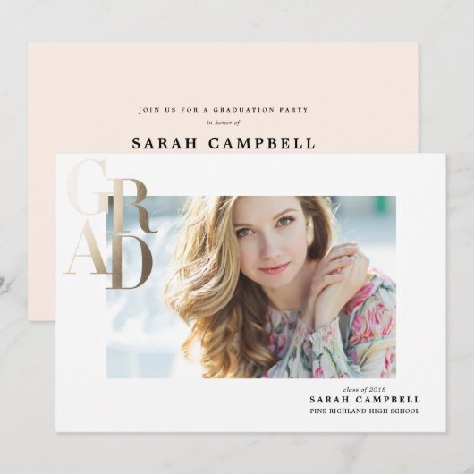 Gold Foil AFSTUDEERDER Afstuderen Card Kaart (Voorkant / Achterkant)