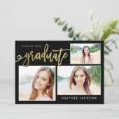 Gold Foil Afstuderen 3 Aankondiging van fotoCollag (Staand voorkant)