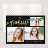 Gold Foil Afstuderen 3 Aankondiging van fotoCollag (Voorkant / Achterkant)