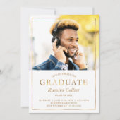 Gold Foil Afstuderen Foto Afstuderen aankondiging (Voorkant)