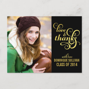 Gold Foil Afstuderen Hartelijk dank Briefkaart