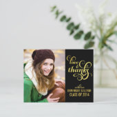 Gold Foil Afstuderen Hartelijk dank Briefkaart (Staand voorkant)